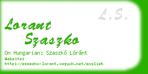 lorant szaszko business card
