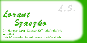 lorant szaszko business card